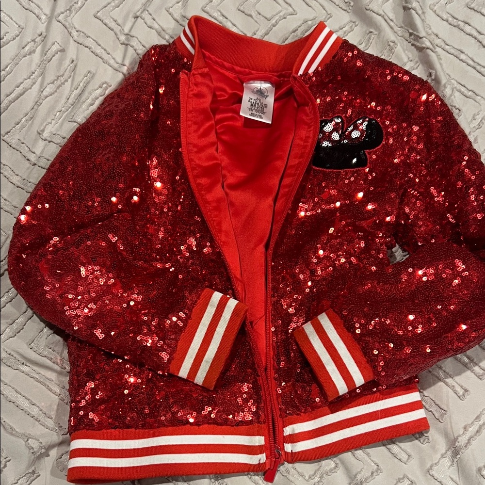 Disney Red Sequin Jacket with Character Patch - Picture 2 of 2